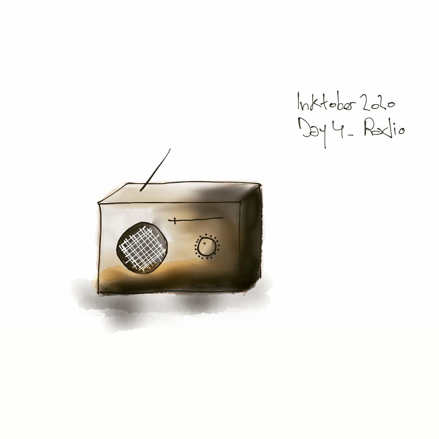 Inktober 2020 – Day 4 : Radio #inktober2020 #inktober #radio