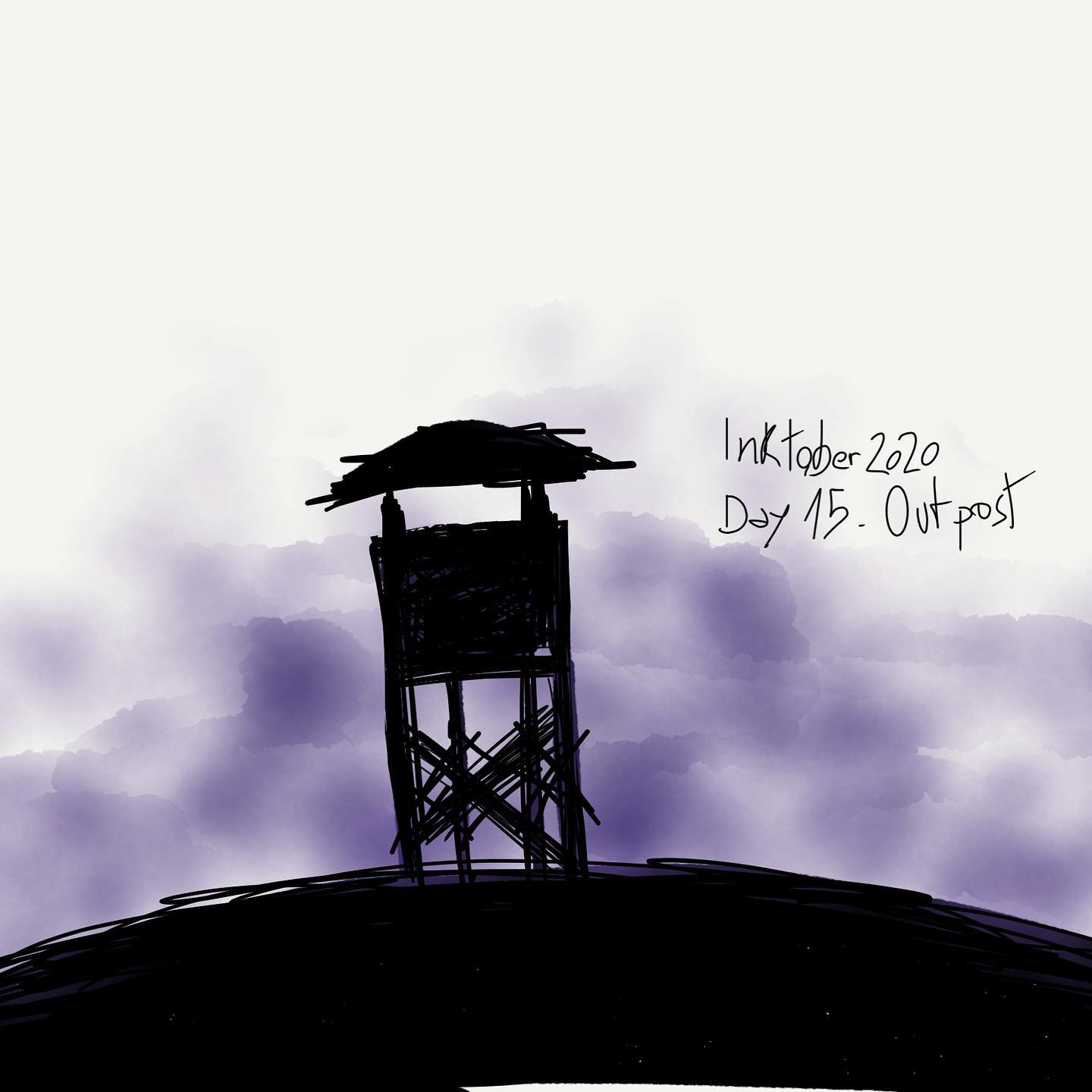 Inktober 2020 – Day 15 : Outpost #inktober #inktober2020 #outpost